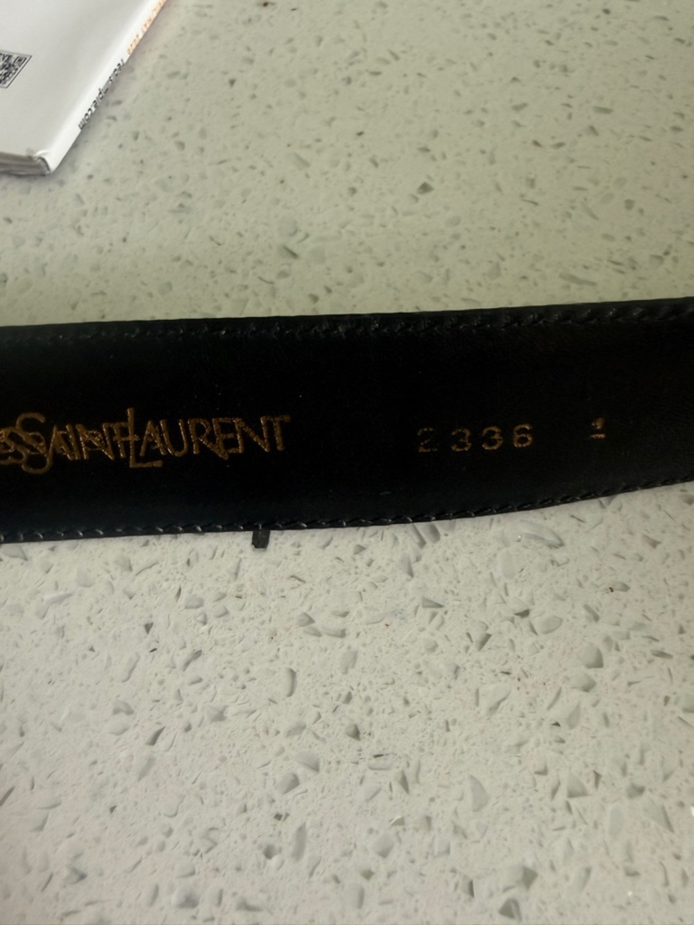Vintage Yves Saint Laurent YSL Green Leather Belt Gold Tipped Size 80 / 32 - Picture 5 of 7